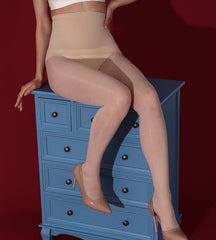 Collant 360° sans couture effet huileux – Taille haute gainante et brillance aurora