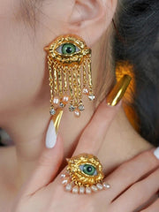 Parure œil du démon et perles – style chic et original