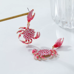 Boucles d’oreilles crabe coloré – style marin créatif et amusant
