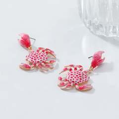 Boucles d’oreilles crabe coloré – style marin créatif et amusant